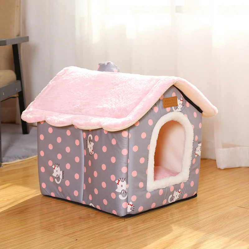 Cozy cat house cave cute design puppy winter warm bed house kennel fleece soft kennel for small and medium-sized dogs