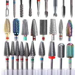 Manicure Drill Bits Milling Cutter Carbide Cutter Cone Ceramic Nail Drill Bits For Electric Machine Cuticle Remove Accessories