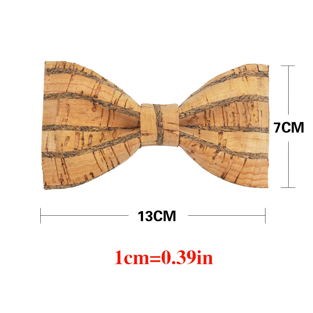 New Cork Wood Bow Tie Fashion Wooden Bow Ties For Men Women Handmade Bowtie For Wedding Party Striped Neck wear Mens Tie