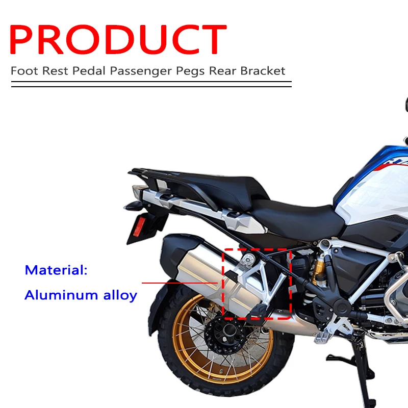 Motorcycle Rear Passenger Footpegs Kit Footrests Foot Rest Bracket For BMW R1250GS LC ADV R 1250 GS Adventure GSA 2019 2020 2021
