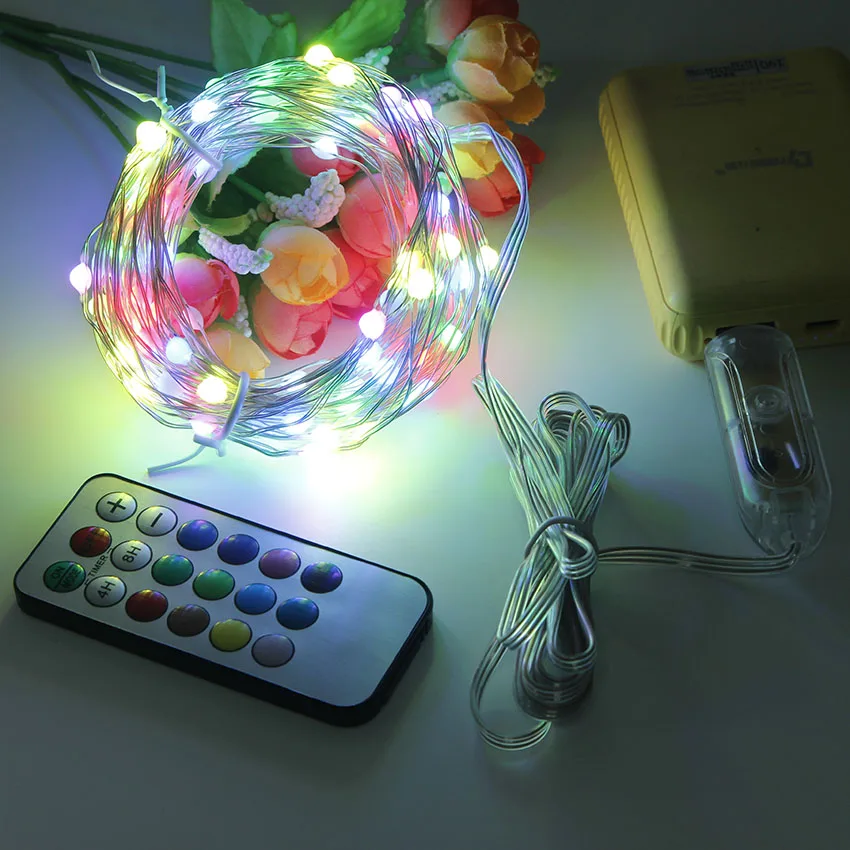 USB 5V Christmas LED String Light RGB Remote Control Timer 10M 100LED 20M 200LED Fairy Garlands for Wedding Xmas Tree Decor Lamp