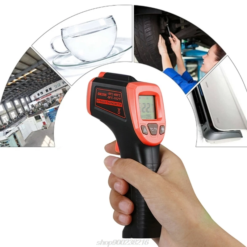 -50~600℃ / -58~1112℉ GM320S Non-Contact Industrial Infrared Thermometer IR High Temperature Gun Laser-Pointer F06 21 Dropship