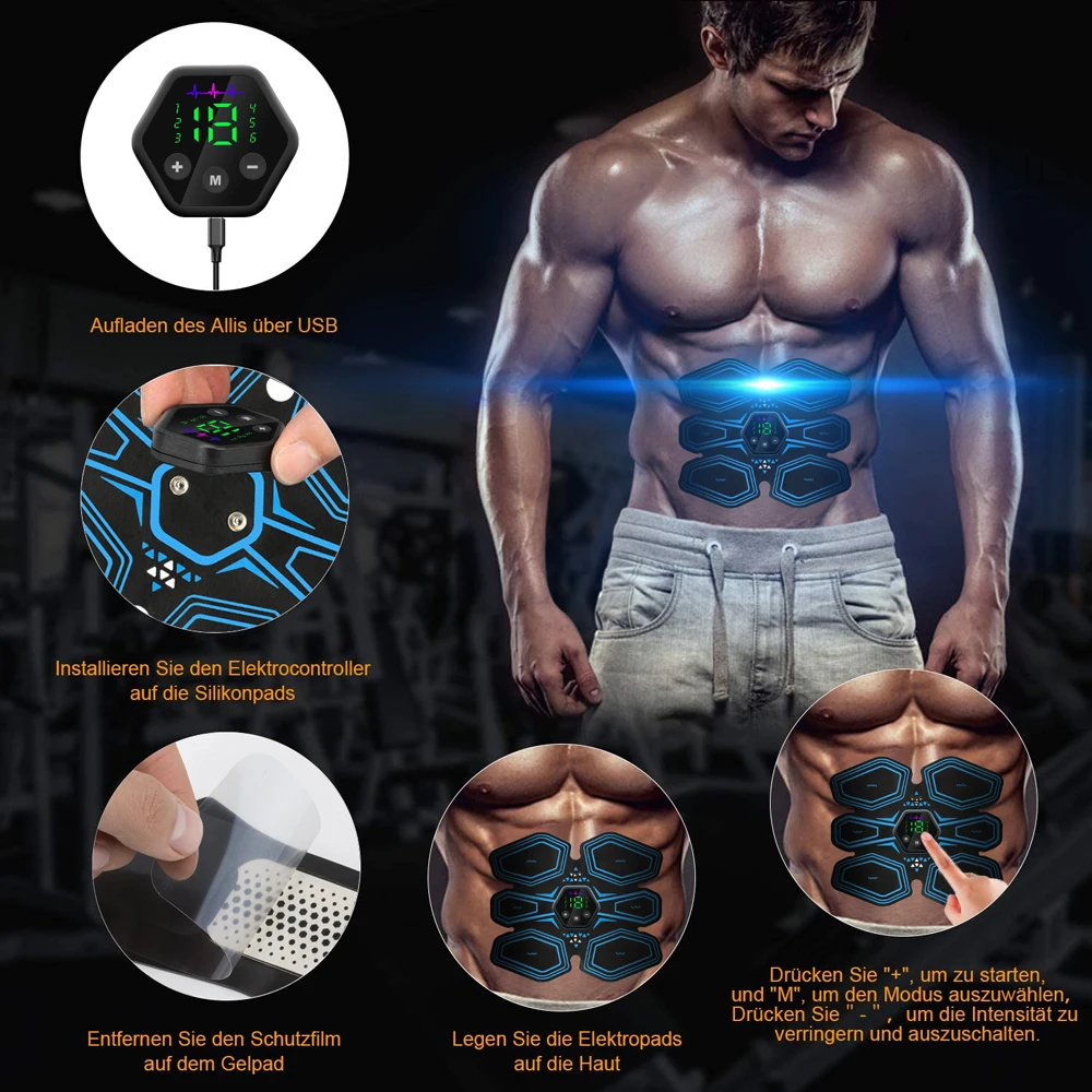 LCD Display Muscle Stimulator EMS Abdominal Hip Trainer Toner USB Abs Fitness Training  Home Gym  Body Slimming  Waist Trainer