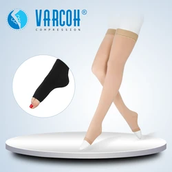 Bas de compression médicale pour femmes, cuisse haute, bande de silicone, soutien optimiste gradué, varices, œdème lymphhate, 30 mmHg-40 mmHg