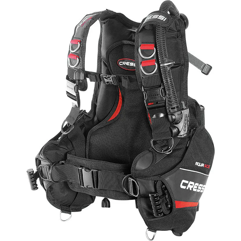 Cressi Aquaride B.C.'D Jacket BCD for Scuba Diving Buoyancy Control Jacket Black / Red color Unisex Adults