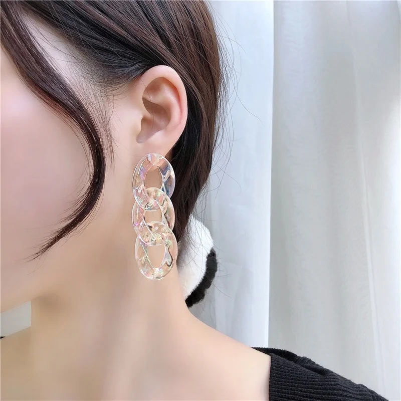 Acrylic Earrings For Women Trend Punk Korean Style Statement Transparent Earrings Bohemian Jewelry Accessories