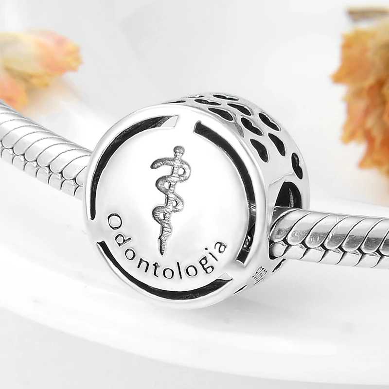 New 925 Sterling Silver Symbol Doze Portuguese Language Career Beads Fit Original European Charm Bracelet Necklace Jewelry