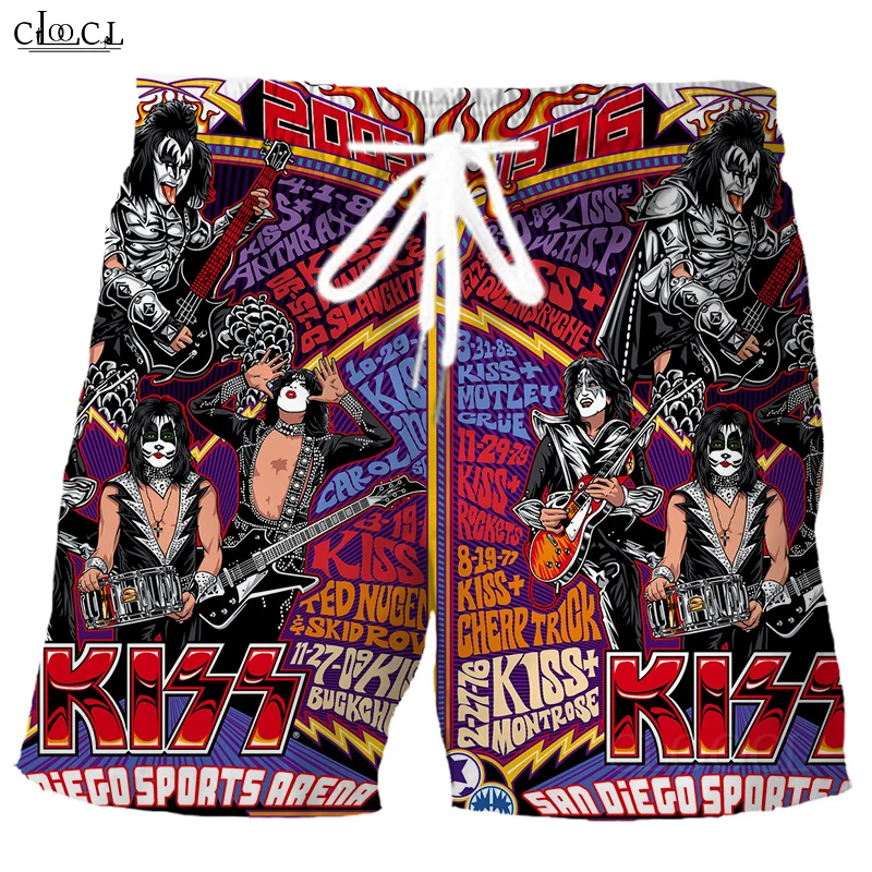 Newest Metal Rock KISS Band 3D Print Men Summer Fashion Shorts Hip Hop Harajuku Beach All-match Sweatpants Drop Shipping