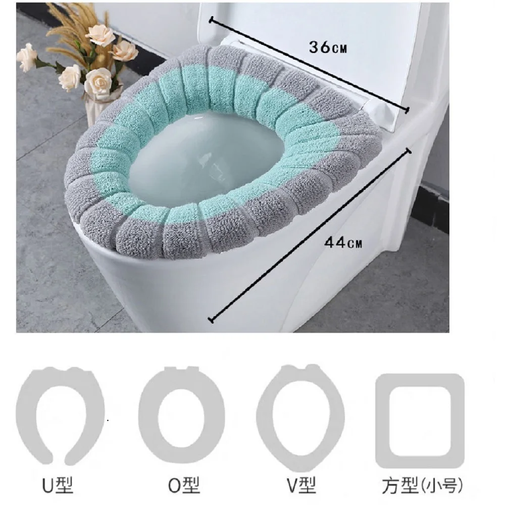 1pcs Washable Thickened Toilet Cushion Winter Soft Common Nordic Toilet Seat Pads Household Bathroom Lavatory Cover Set Pedestal