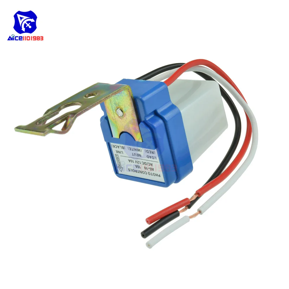 Auto Switch Sensor On/Off Photocell Street Light Switch 50-60Hz 10A Photo Control Photoswitch Sensor DC 12V 24V AC 220V