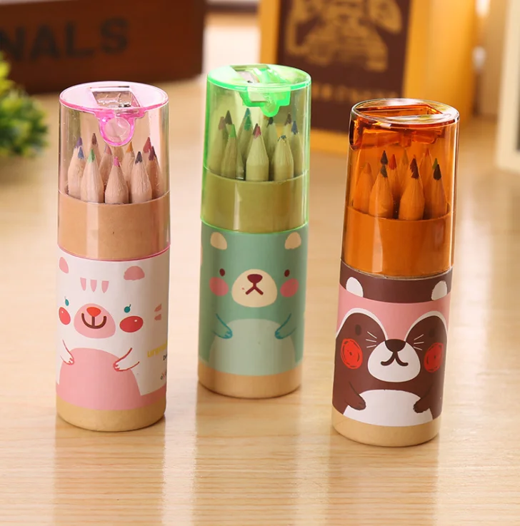 12 Pcs/lot 12 Colors Colored Pencils New Cute Wooden Writing Painting Pencils For Kids Gift School Supplies stationery