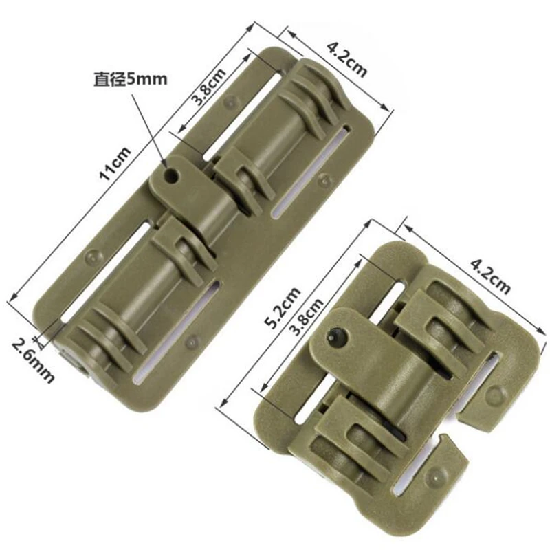 2PCS Military Vest Quick Release Buckle Slider MOLLE Strip Module Strip Buckle Plate Carrier Armor Rapid Open Connector