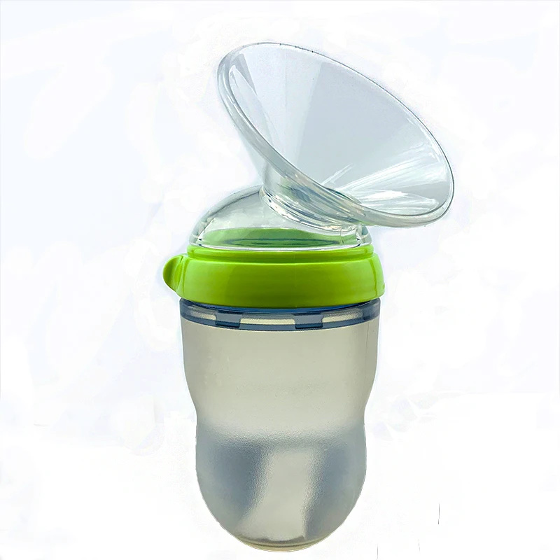 Manual breast pump for wide-bore bottle integrated cover maternity products silicone baby bottle suction cup nipple