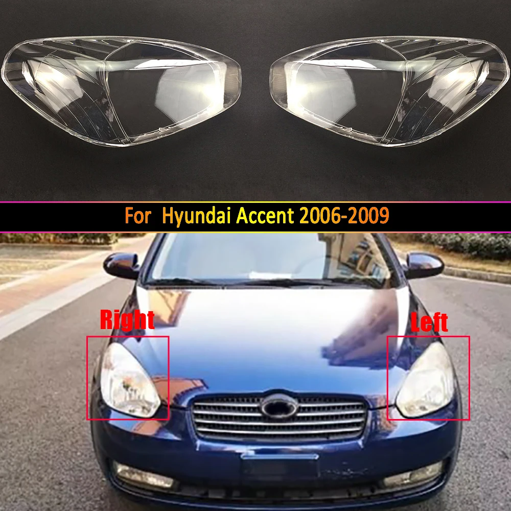 

For Hyundai Accent 2006-2009 Car Head Light Lamp Caps Headlamp Shell Transparent Lampshade Lampcover Headlight Cover