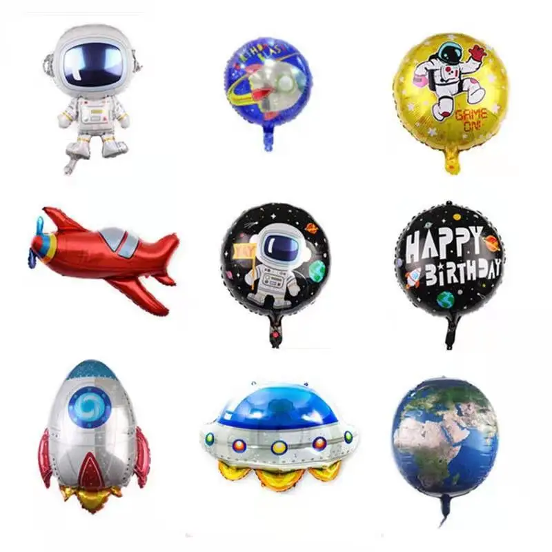 1pc~10pc Spaceman Rocket Aluminum Film Balloon Children's Birthday Party  Baby Shower Decoration