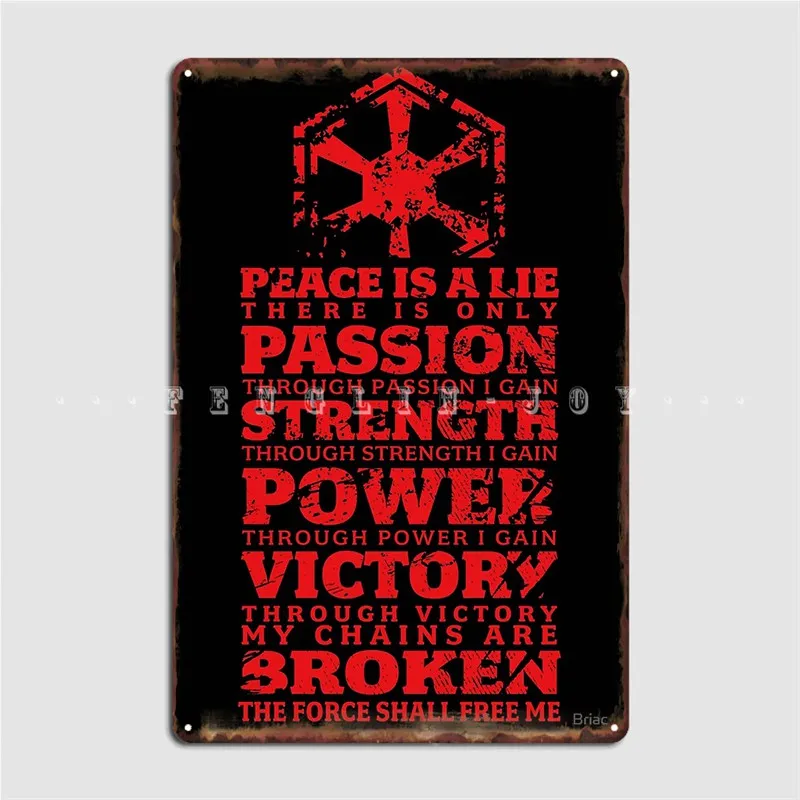 Code Of The Sith Metal Plaque Poster Wall Decor Printing Club Pub Garage Tin Sign Poster