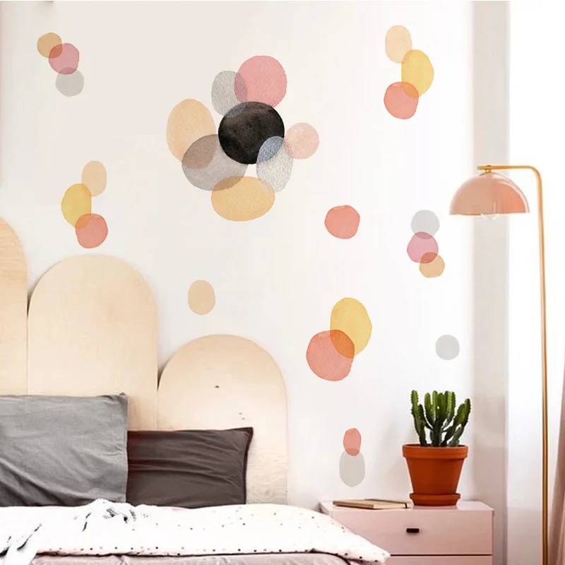 New Foreign Trade Custom Wall Stickers Personalized Watercolor Polka Dot Wall Stickers for Bedroom Living Room Sofa Background