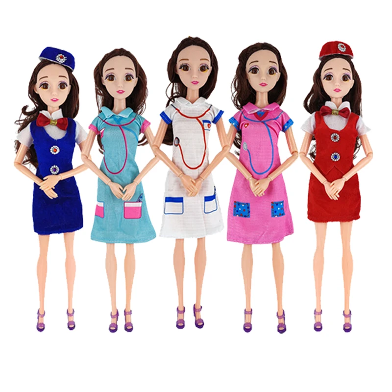 Fashion Clothes Stewardess Staff Chef Series Uniforms For 1/6 BJD 30 CM Doll Clothes For Barbie Girl Toys