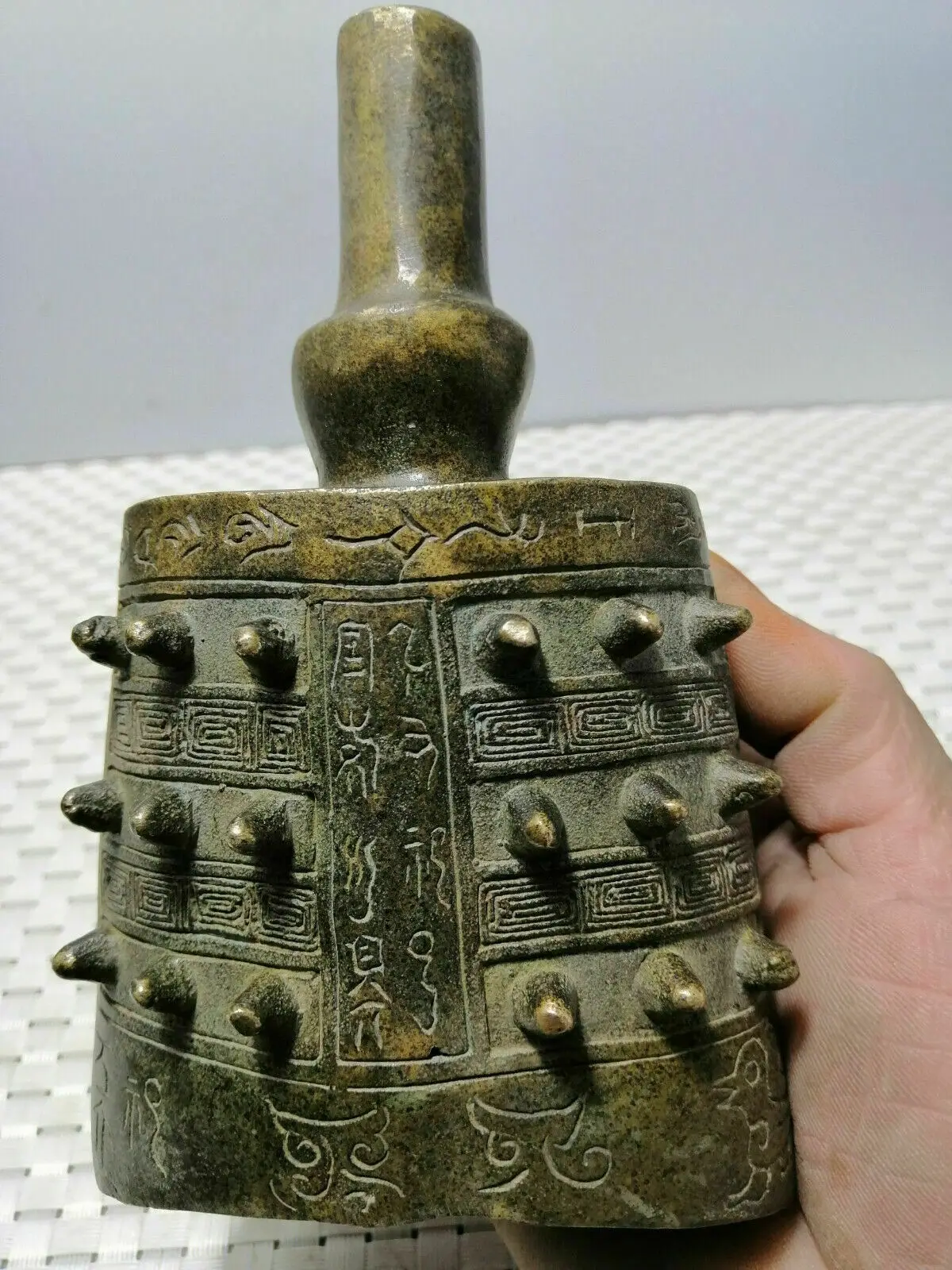 

Chinese FOLK old bronzes Old musical instrument of copper flat bell