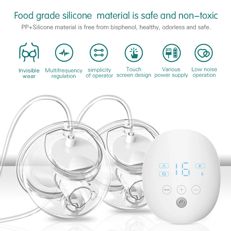 Double Electric Breast Pump Charged Easy Carry Outdoors Milk Pump USB  Wearable Hands-Free Portable Milk Extractor BPA free