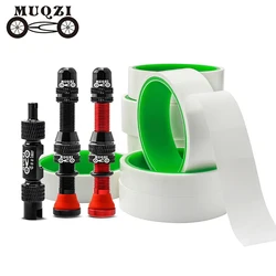 MUQZI Tubeless Tire Kit MTB Road Bike Tubeless Rim Sealing Tape & Schrader Valve & Valve Core Removal Tool Cycling Accessories