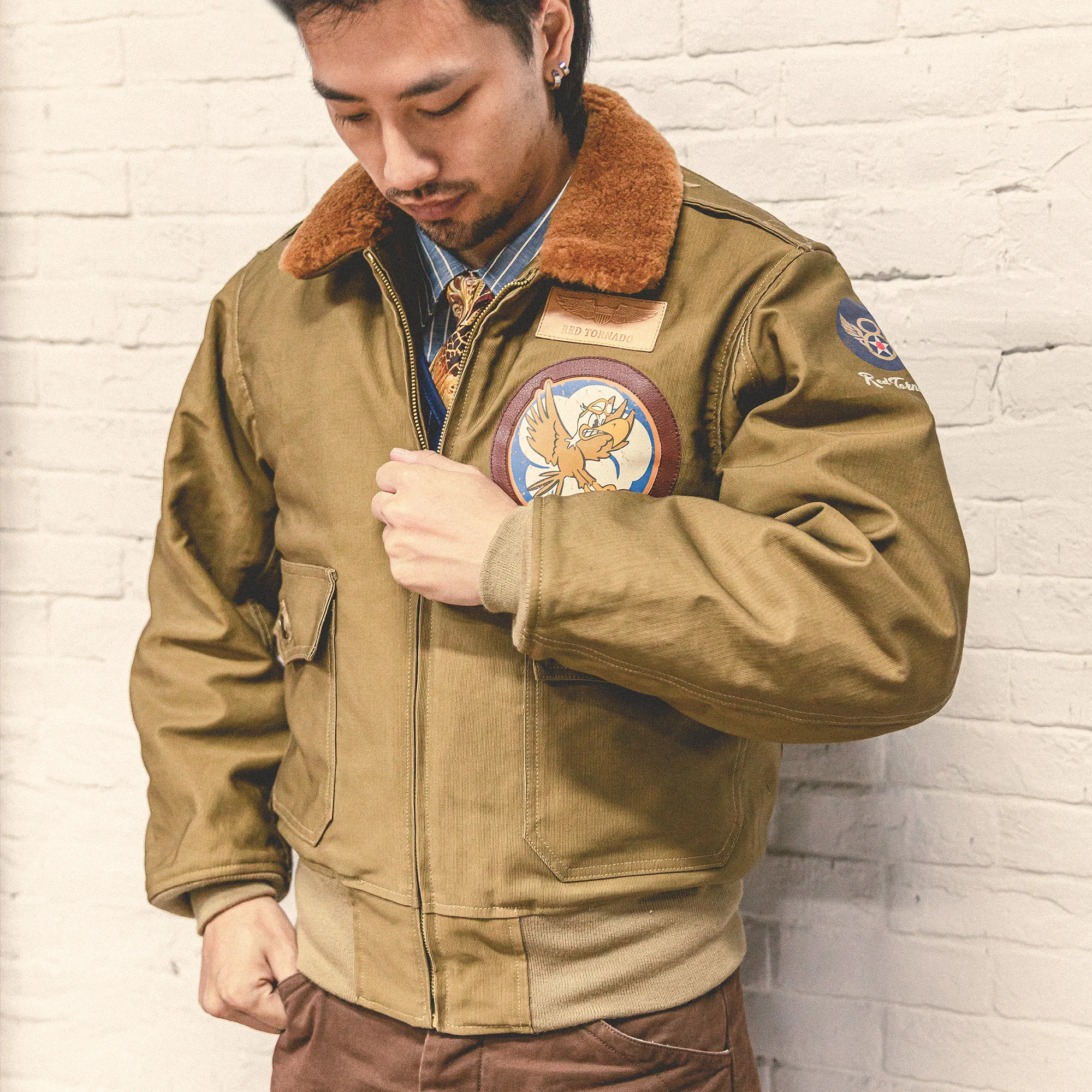 RTB10 Red Tornado US Big Size Vintage Loose Fitting Super Quality Cotton Fabric 100% Wool Lining & Collar B10 Jacket