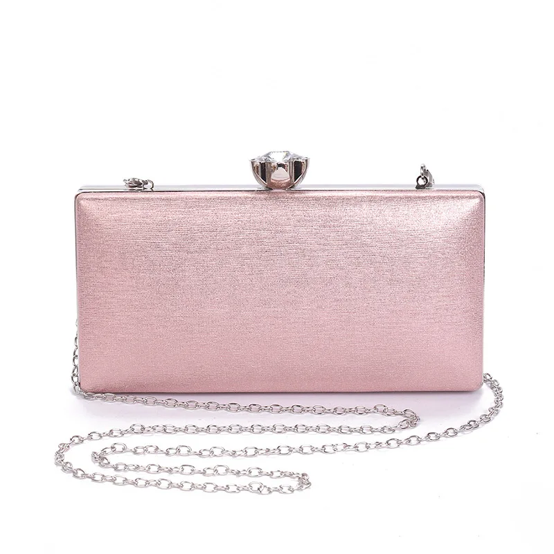 Women\'s luxury Clutch Bag Purses and Handbags Solid Color Small Evening Bags Chains Shoulder Wedding Bag with Rhinestones Z320