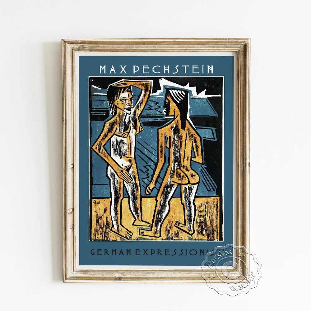 Max Pechstein Exhibition Museum Retro Poster, Dialogue History Painting Art Prints, Expressionism Vintage Gallery Wall Picture