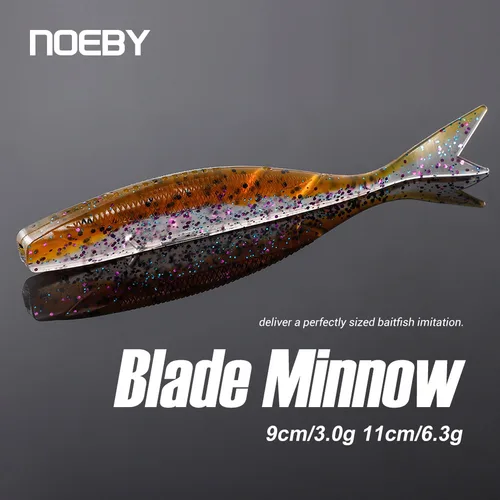 Imagen 1 del producto NOEBY 9cm 11cm hoja Minnow dardo gusano cebo suave silicona cebo Artificial agua salada agua dulce lubina aparejos artificiales