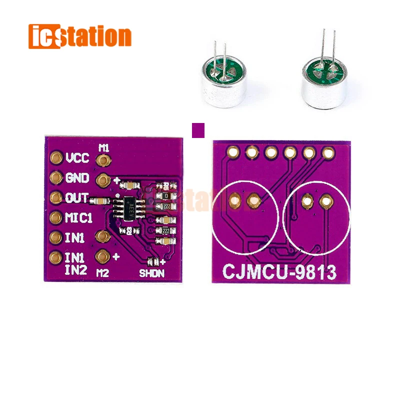 Микрофонный модуль MAX9813H, микрофонный усилитель, усилитель, модуль с двойным входом и фиксированным коэффициентом усиления, встроенная функция смещения