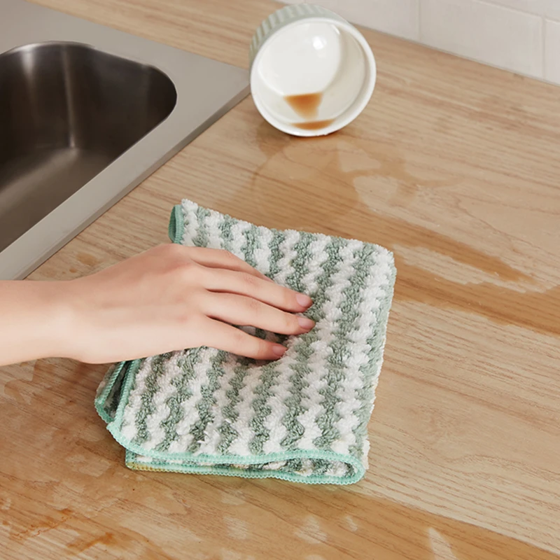 3pcs Kitchen towels anti-grease wiping rags super Absorbent microfiber cleaning cloth Household hand towel for kitchen tea towel