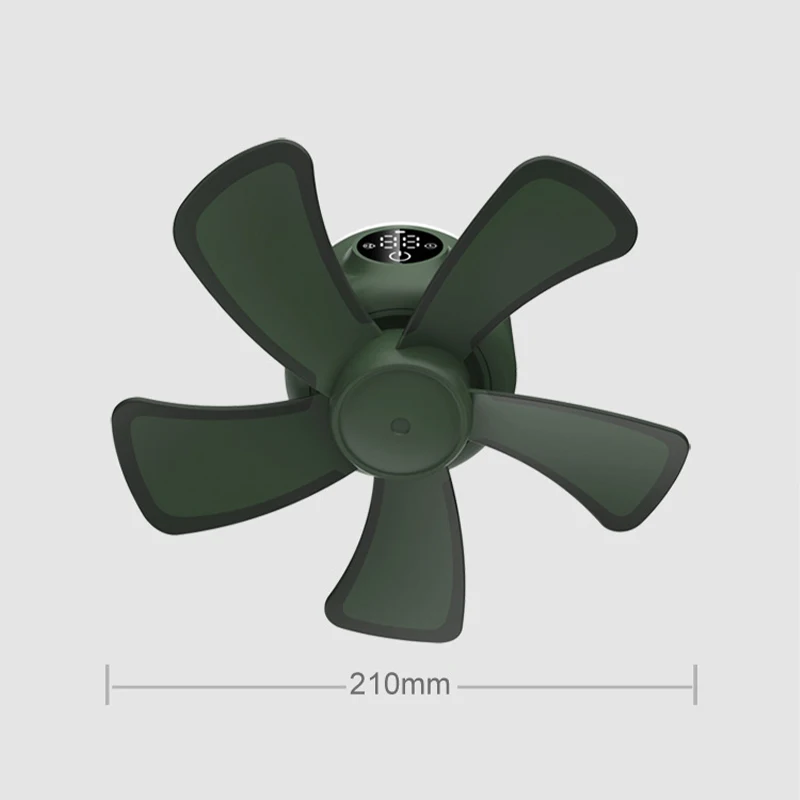 Mini ventilador de teto de bateria de lítio, ventilador de teto para barraca/dormitório de 8000mah, bateria de grande capacidade, ventilador de silicone com lâmina de 4 velocidades