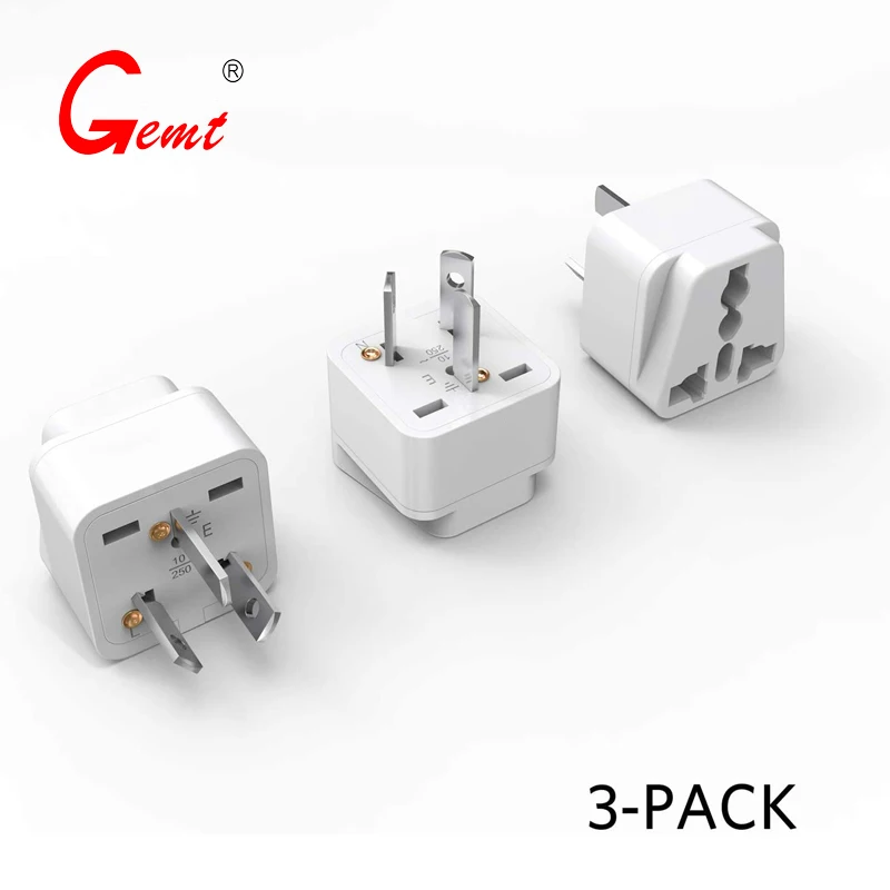 Australia New Zealand Travel Plug Adapter Grounded Universal Type I Plug Adapter AU to US Adapter - Ultra Compact for Australia