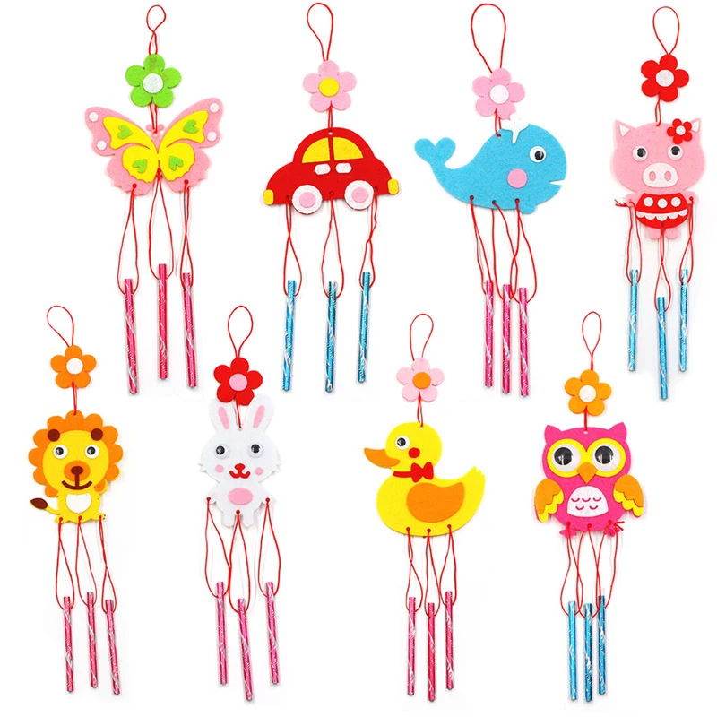 8Pcs Kids DIY Wind Chimes Art Crafts Toy for Children Garden Home Party Educational Handmade Teaching Aids Girls Christmas Gifts