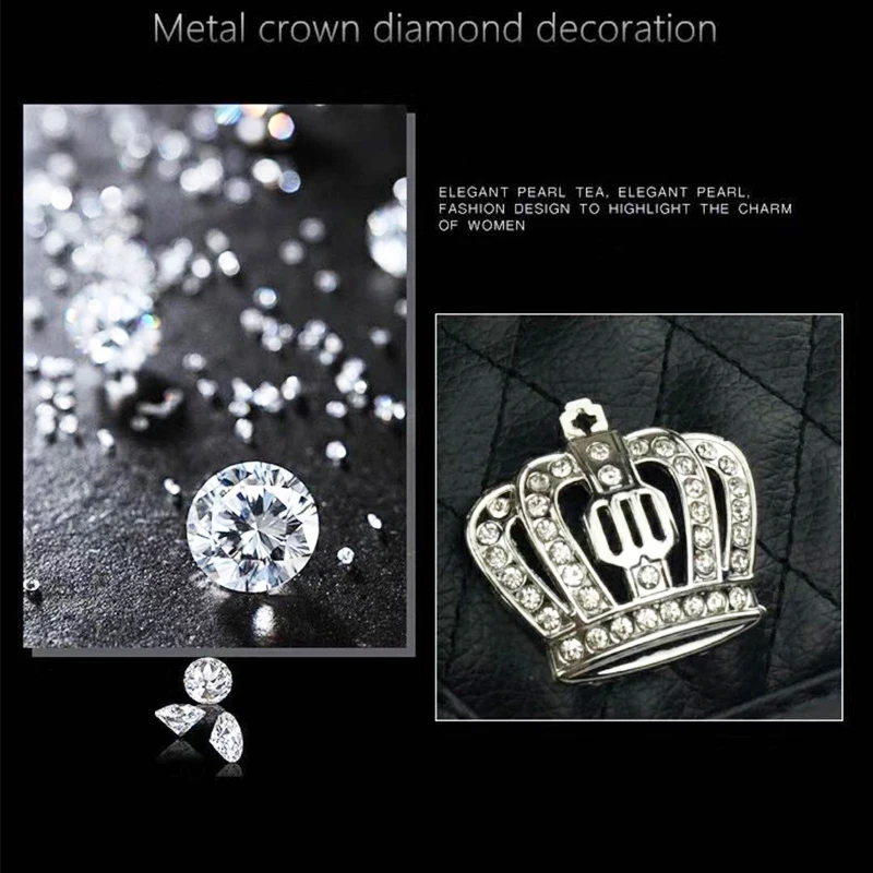 Car Armrests Box Cover Pad Crown PU Leath Crystal Increased Pad Comfortable Central Hand Pad Protection Cushion Covers Universal