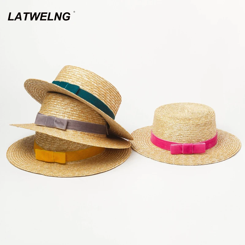 

Fashion Ladies Dress Up Straw Hat Parent-child Hats Women Summer Sun Flat Hats Girls Cute beach Hat Travel S1188 Wholesale