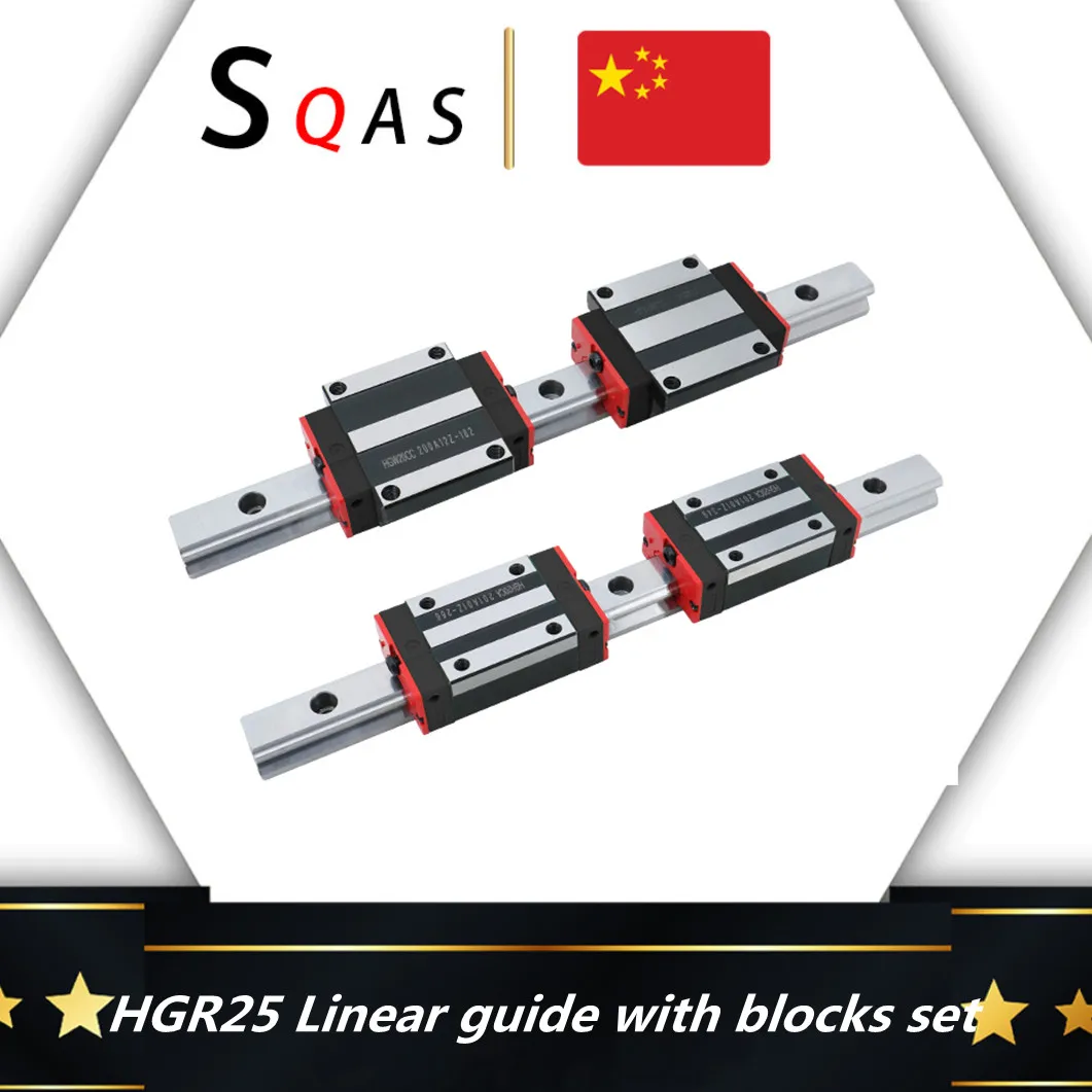 

Free shipping ! 2pc HGR251100mm - 2200mm Square Linear Guide Rail for HIWIN Slide Block Carriages HGH20CA CNC Router Engraving