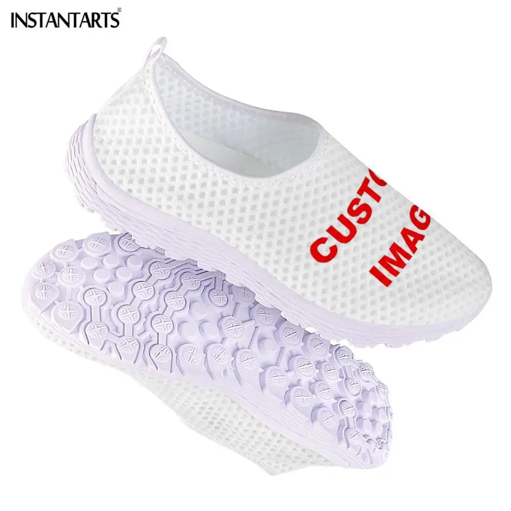 INSTANTARTS Cartoon Nursing Shoes Women Hospital Worker Walking Shoes Cute Nurse Pattern Air Mesh Shoes Breathable Zapatos