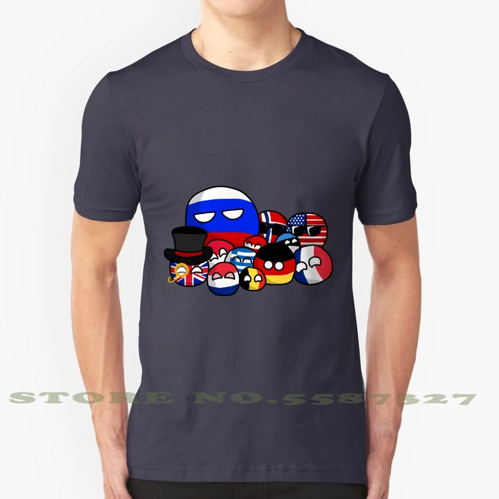 Countryballs 100% Pure Cotton T-Shirt Countryballs European American Russian Austrian Belgium Belgian France French Germany