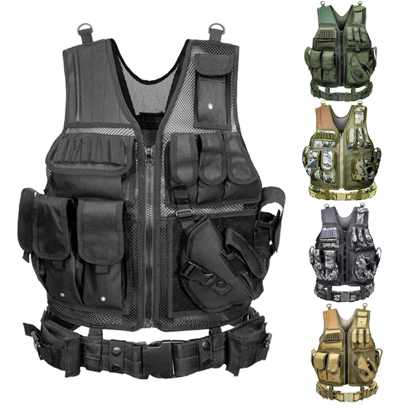 Odkryty trening wojskowy CS multi-pocket Tactical Molle kamizelka Airsoft bojowy pancerz mężczyzna polowanie Paintball policja kamizelka