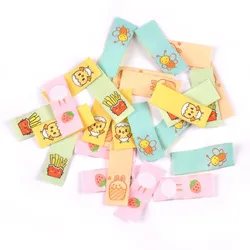 50Pcs 1.5x4cm Multicolor cute cartoon embroidery Clothes Labels For Sewing Accessories Garment Care Bags Tags Handmade Crafts