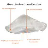 10pcs Reusable Waterproof Bamboo Fiber Pads Menstrual Cloth Sanitary Pads Feminine Maternity Hygiene Panty Liner 5
