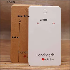 Tarjeta de arete de estilo de petróleo de 50pc papel 5x5cm /3x3cm /5x9cm /5x6.5cm /5x7cm Tarjeta de paquete de joyería de bricolaje de color marrón /blanco 8 Mejores envases hechos a mano de ventas - №5