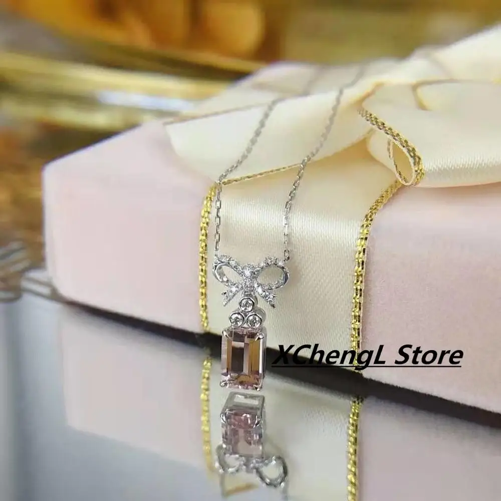 

new fashion 18K morganite&diamond necklace jewelry for lady&party&wedding&gift