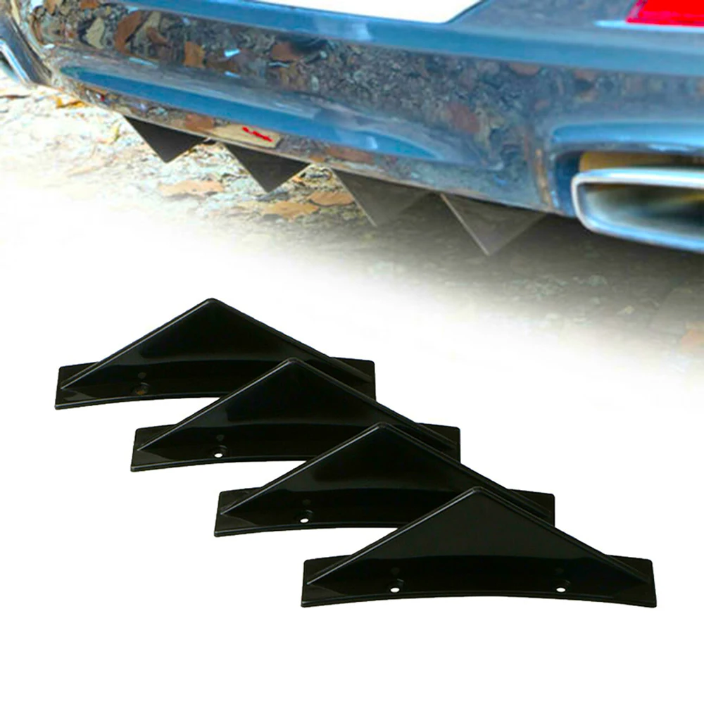 

4pcs Universal Car Rear Bumper Diffuser Shark Fin Air Splitter Mini Spoiler Rear Bumper Spoiler Auto Accessories