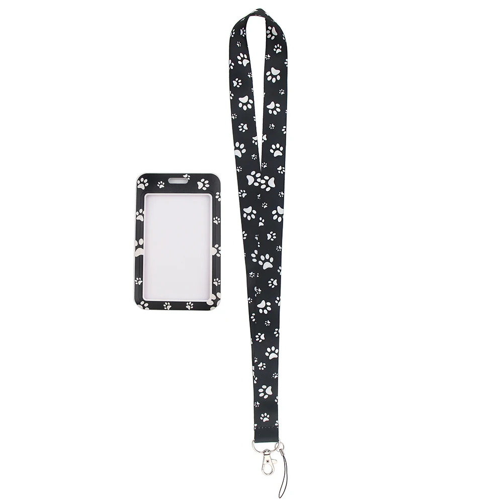 ER833 Dog Paw Print Lanyard For Key Neck Strap Lanyard Card ID Badge Holder Key Chain Key Holder Hang Rope Key Rings Gifts