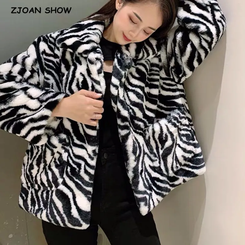 Winter Turn down Collar Lapel Hairy Shaggy Soft Faux Fur Coat Green Women Long Sleeve Furry Fur Warm Jacket Short Outerwear