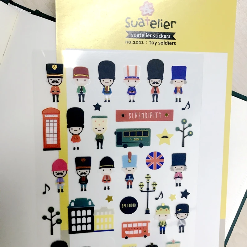 England Soldiers Cut Die Stickers PVC Scrapbooking Material Korean Suatelier Diary Home Decoration Hobby DIY Craft Suppliers