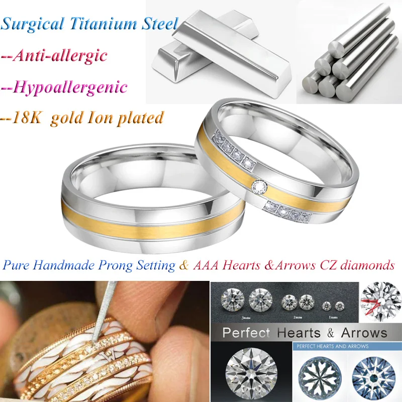 High Quality Wedding Bands Rings For Couples Men And Women Lovers Alliance Titanium Jewelry Ring Anniversary Velentine Gift