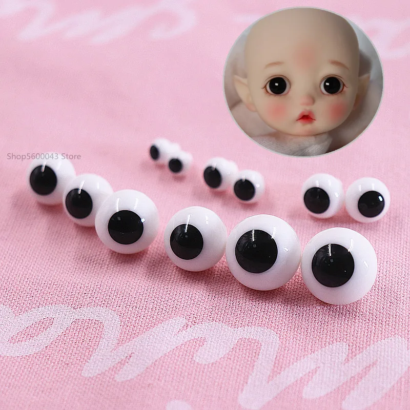 Soft Pottery Doll Simulation Eyeball 6/10/14mm OB11 Doll Black Glass Eyeball Clay DIY Doll Can Turn Simulation Eye